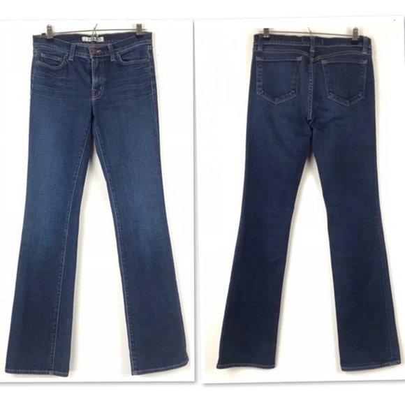 J Brand Dark Wash Straight Bootcut Jeans Size 28 Low Rise Y2K Denim - Picture 2 of 10